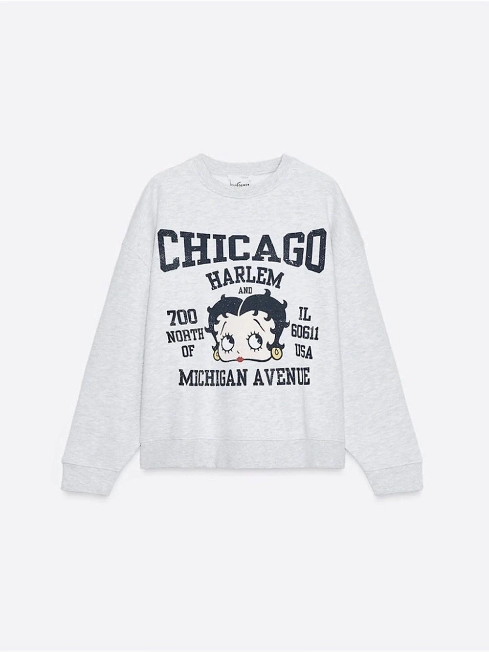 Zara Betty Boop Printed Sweatshirt Gray